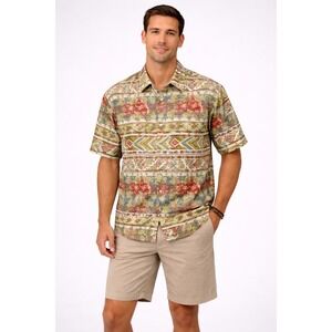Croft & Barrow Aloha Shirt XL | Tropical Floral Geometric Button Up
